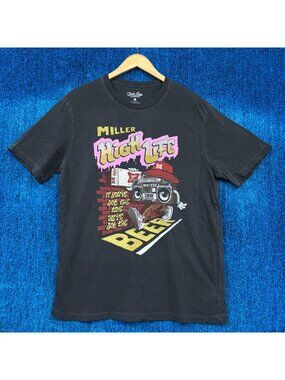 Miller High Life Big City Boombox Beer Rack Promo Tee L